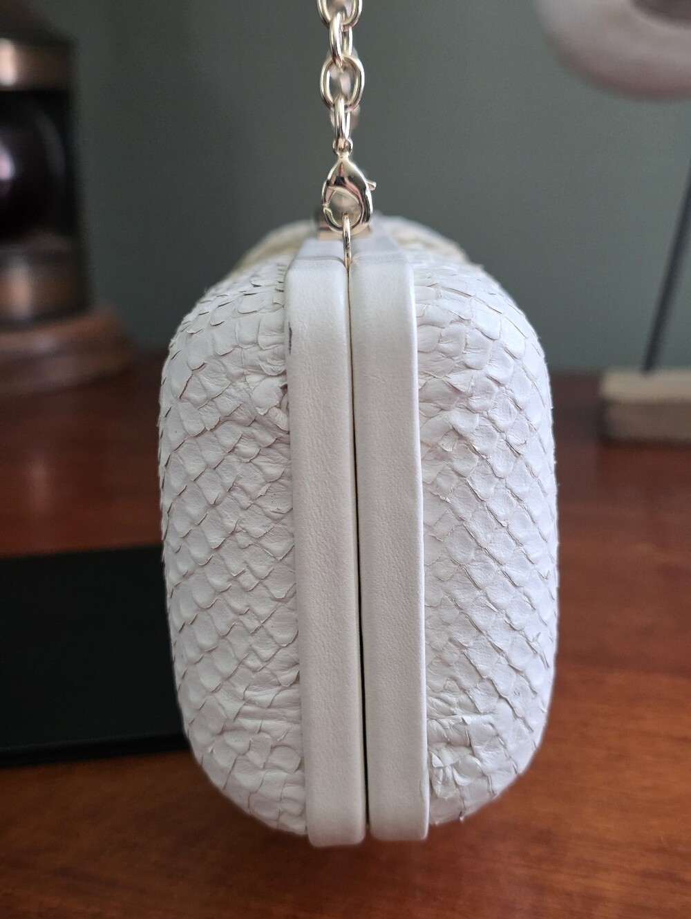 Coach 51550 Madison Pinnacle Minaudiere Ivory Python Embossed Leather Clutch - Picture 5 of 16